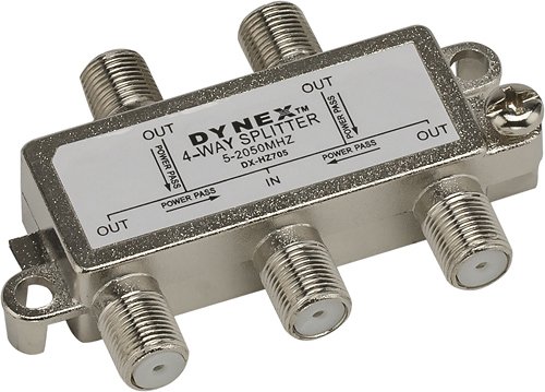  Dynex™ - 4-Way Coaxial Splitter - Silver
