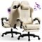 GTPlayer - PC Gaming Chair with Speakers Video Computer Chair - Ivory-Front_Standard