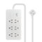 Insignia™ - 6-Outlet 980 Joules Surge Protector Strip with 3 ft. Power Cord - White-Front_Standard