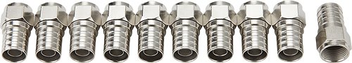  Dynex - RG6 Coaxial Cable Crimp Connectors (10-Pack) - Silver