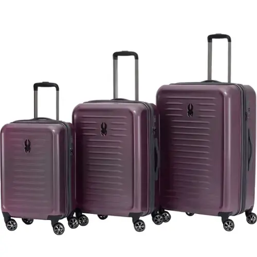 Front. Spyder - Spyder Rails 3 Piece Luggage Set with 360 Spinner Wheels, TSA Approved Lock, (20 Inch, 25 Inch, 29 Inch) - Burgundy.
