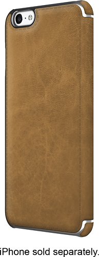  ADOPTED - Saddle Leather Folio Case for Apple® iPhone® 6 Plus and 6s Plus - Saddle Brown/Silver