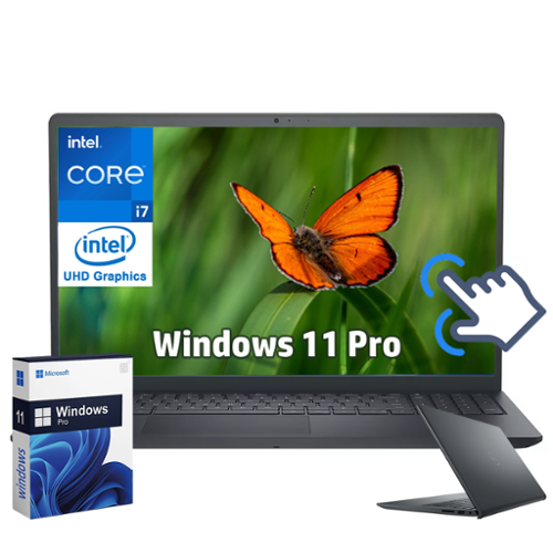 Dell - 15.6" FHD TouchScreen Laptop - Intel Core i7 1355U - 32GB RAM - 1TB SSD - Windows 11 Pro - Carbon Black-Front_Standard 