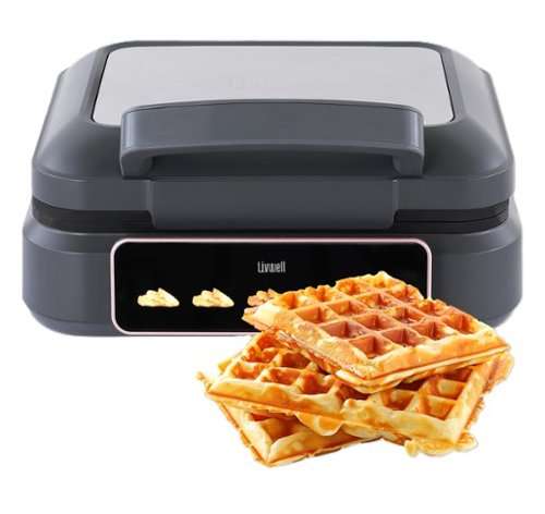 Livwell - Smart Touch Waffle Maker - Matte Grey-Front_Standard 