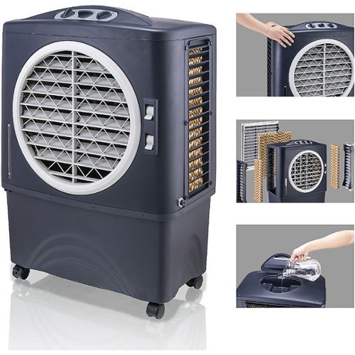 Honeywell CO48PM Portable Air Cooler - Cooler - 610 Sq. ft. Coverage - Activated Carbon Filter - White, Gray