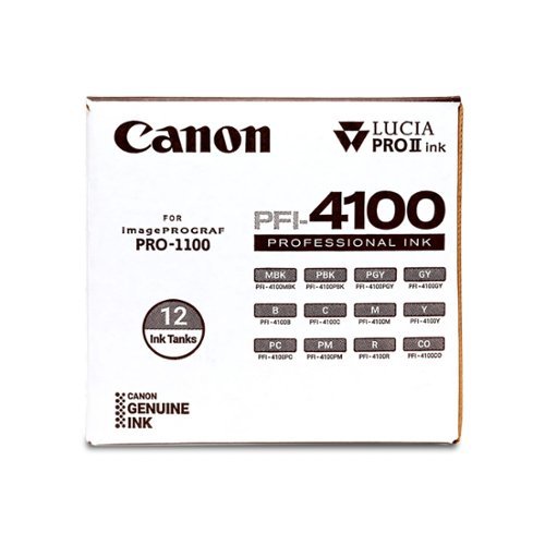Canon - Lucia PRO II PFI-4100 Original Inkjet Ink Cartridge - Value Pack - Matte Black, Photo Black, Gray, Photo Gray, Blu