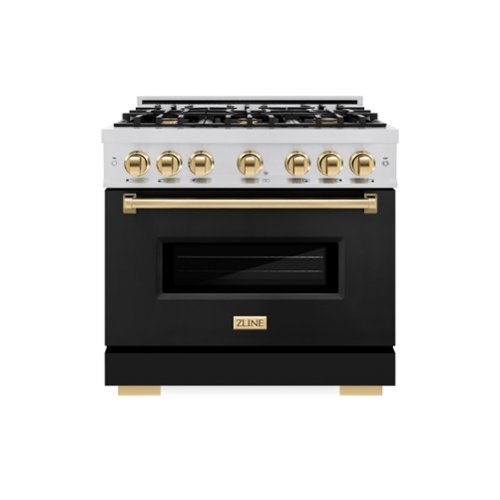 ZLINE - Autograph 36" Classic Gas Range with 6 Burners and Gold Accents (CGRZ-BLM-36-G) - White