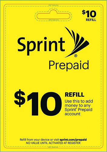 Sprint - $10 Top-Up Prepaid Card - Yellow-Front_Standard 