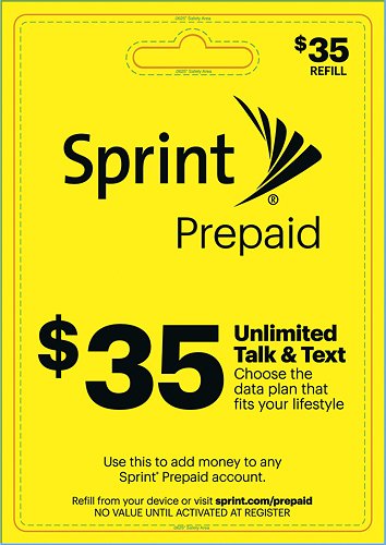  Sprint Prepaid - $35 Top-Up Prepaid Card - Yellow