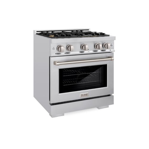 ZLINE - 30 in. 4.2 cu. ft. Freestanding Select Gas Range with Convection Oven with 4 Brass Burners - Stainless Steel-Front_Standard 
