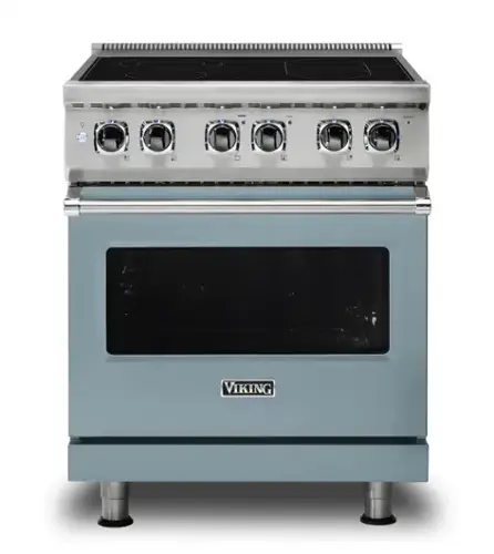 Front. Viking - 5 Series 30" Wide Freestanding Electric Range - November Sky.