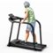Costway - 2.5 HP Walking Treadmill with Long Handrails for Seniors Pulse Sensors LED Display - Black-Front_Standard