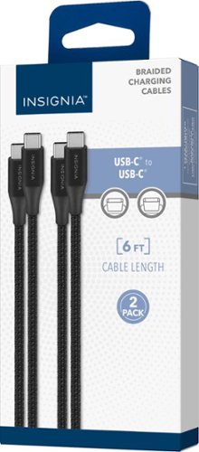 Insignia™ 6' USB-C to USB-C Braided Charge-and-Sync Cables (2-Pack) - Black BUY IN SAUDI ARABIA