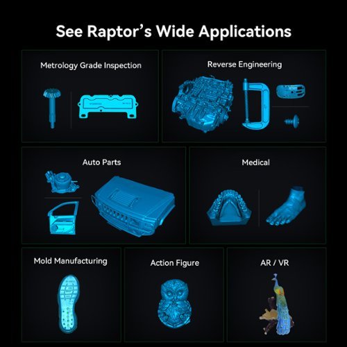 Creality CR-Scan Raptor 3D Scanner 0.02mm Accuracy, 60fps Quick Scan; Industry-Grade Multiple-Line Blue - Black HOW TO BUY