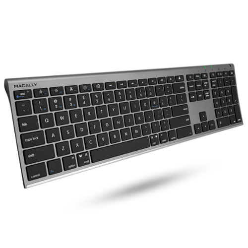 Macally - Wireless Bluetooth Keyboard for Mac - Compatible Apple Keyboard or MacBook Pro/Air, iMac - Space Gray-Front_Standard 