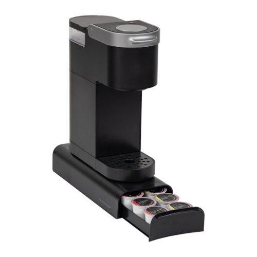 Mind Reader - Single Serve Coffee Pod Organizer, 12-14 Coffee Pod Capacity, 5"L x 12.75"W x 2.25"H - Black-Angle_Standard 