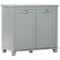 Homcom - Tilt out Laundry Hamper Cabinet, Bathroom Storage Cabinet with 2-Compartment Hamper - Gray-Front_Standard