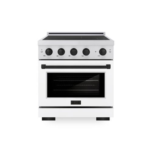 ZLINE - Autograph 30 in. 4.2 cu. ft. Paramount Freestanding Induction Range with 4 Burners and Black Accents with White Door - Matte White