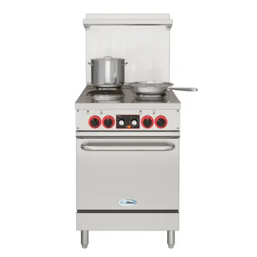 Front. Koolmore - 24 In. Commercial Electric Range with 4 Burners and 1 Standard Electric Oven in Stainless Steel - 208V 3 Phase - Stainless-Steel.