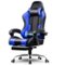 GTPlayer - Gaming Chair Faux Leather Height Adjustable Computer Chair with Footrest and Headrest - Blue-Front_Standard