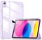DTTO - Case for iPad (A16) 11-inch 2025 and iPad 10th Generation 10.9 Inch 2022, Clear Back and TPU Shockproof Frame Cover - Pale Purple-Front_Standard