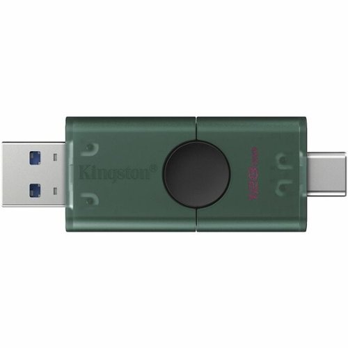 Kingston - DataTraveler Duo 128GB USB 3.2 (Type A + Type C) Gen 1 On-The-Go Flash Drive - 128 GB - USB 3.2 (Gen 1) Type A - Black-Front_Standard 