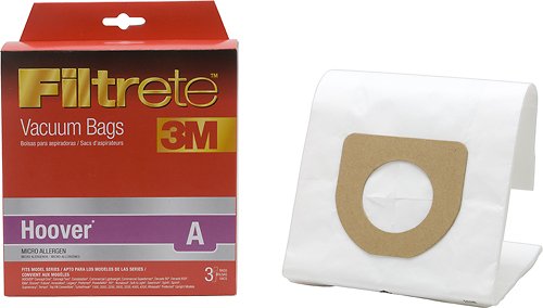  3M - Filtrete Hoover A Micro Allergen Vacuum Bag for Select Hoover Vacuums (3-Pack) - White