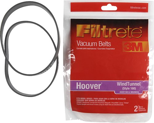  3M - Filtrete Hoover Windtunnel Replacement Belt for Select Hoover Vacuums (2-Pack) - Black