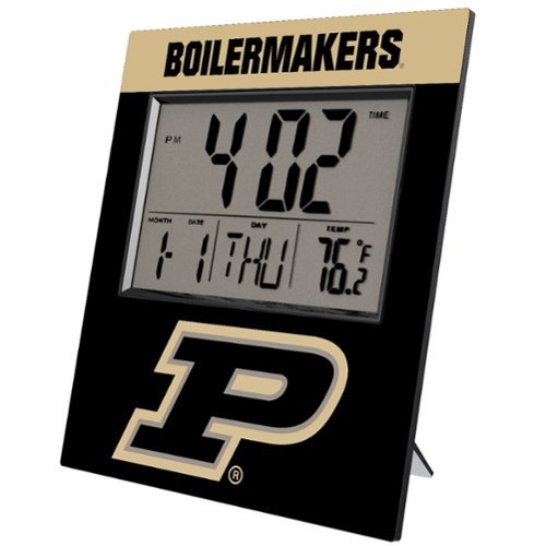 Keyscaper - Purdue Boilermakers Color Block Digital Desk Clock - Multicolor-Front_Standard 