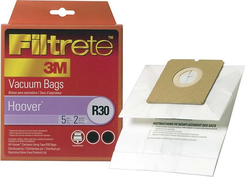  3M - Filtrete Hoover R30+ Bag and Filter Combo Pack for Select Hoover Vacuums - White