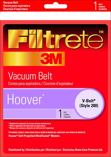  3M - Filtrete Hoover V-belt Replacement Belt for Select Hoover Vacuums - Black