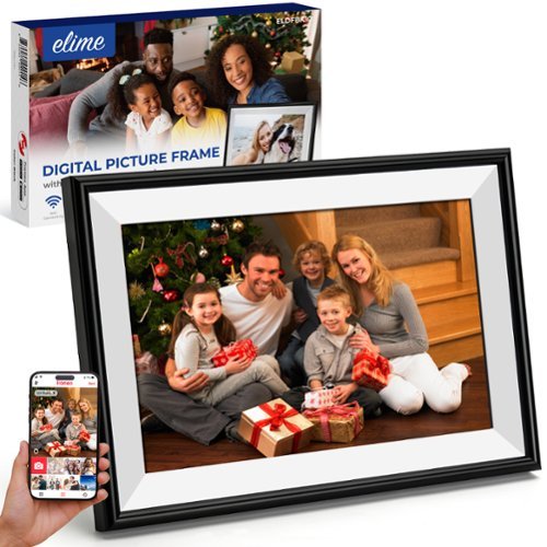 Frameo 10.1" Wifi ELIME Digital Picture Frame - Auto Rotate - 32GB Storage, Micro SD Slot - Black-Front_Standard 