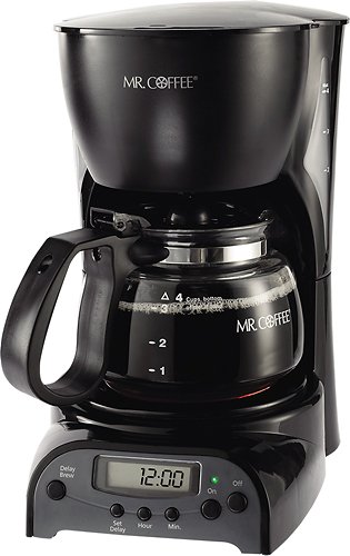  Mr. Coffee - 4-Cup Programmable Coffee Maker - Black