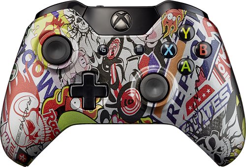 Evil Controllers - Steel Sticker Bomb Master Mod V3 Wireless Controller for Xbox One - Steel