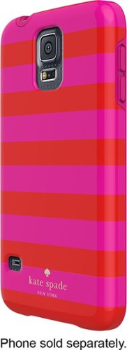  kate spade new york - Candy Stripe Hybrid Hard Shell Case for Samsung Galaxy S 5 Cell Phones - Red/Pink