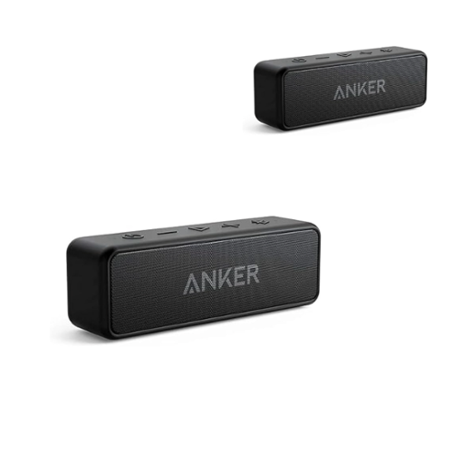 [2-pack] Anker Soundcore 2 Portable Bluetooth Speaker with 12W Stereo Sound - ,IPX7 Waterproof, 24-Hour Playtime - Black-Front_Standard 
