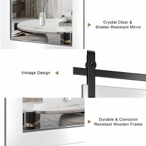 LOVMOR Rectangle Framed Wall Bathroom Vanity Mirror Accent Mirror - 18 x 26 - White GLOBAL SHIPPING