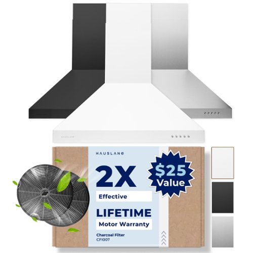 Hauslane - 30 inches - Convertible - Wall Range Hood - Matte White-Front_Standard 