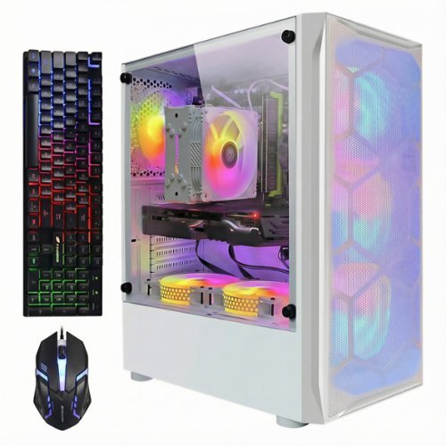 STGAubron - Gaming PC Desktop Computer, Intel Xeon E5 up to 3.3Ghz, Radeon RX 590 8G, 32G RAM, 1TB SSD, USB WiFi 6, Win11H - White-Front_Standard 
