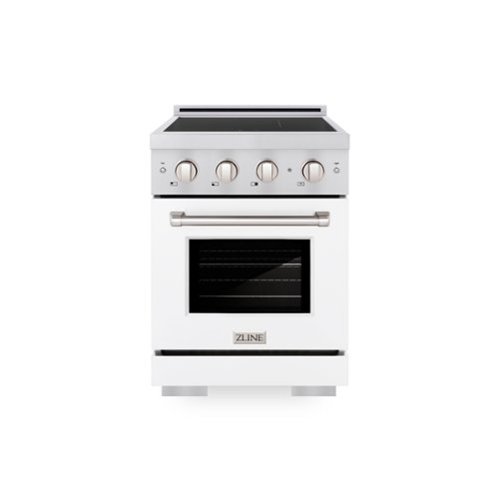 ZLINE - 24 in. 3.2 cu. ft. Paramount Freestanding Induction Range with 3 Burners and Electric Oven with Door - White Matte