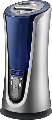  HoMedics - 1.4 Gal. Warm and Cool Mist Ultrasonic Humidifier - Silver/Blue