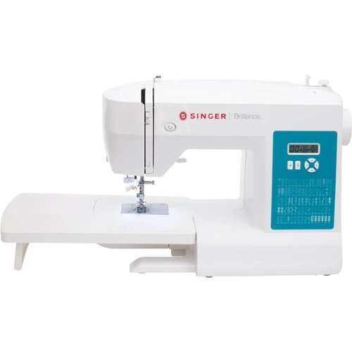 Singer - 6180PLUS7712 6180 BRILLIANCE Plus Sewing Machine with Extension Table - White-Front_Standard 