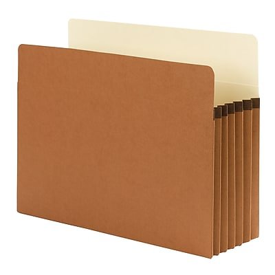 Smead - SuperTab File Pockets, Oversized Straight Cut Tab, 5.25" Expansion, Letter Size, 10/Box (73240) - Redrope