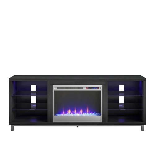 Ameriwood Home - Lumina Deluxe Fireplace TV Stand (70”) - Black Oak