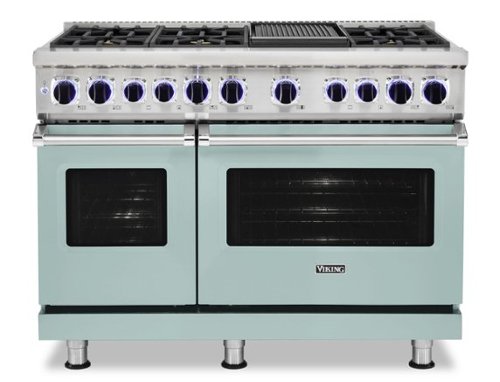 Viking - 48"W./24"D. Dual Fuel Sealed Burner Range-6 Burners/Griddle - Splash-Front_Standard 