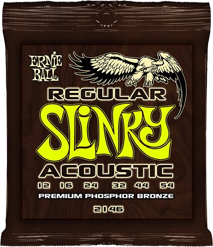  Ernie Ball - Regular Slinky Phosphor Bronze Acoustic Guitar Strings - Gold