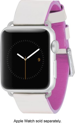  Case-Mate - Edged Leather Smartwatch Band for Apple Watch™ 38mm - Ivory/Shocking Pink