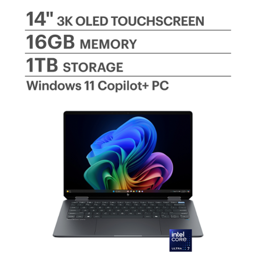  HP - OmniBook Ultra Flip - Copilot+ PC - 14&quot; 3K OLED Touch-Screen Laptop - Intel Core Ultra 7 - 16GB Memory - 1TB SSD - Eclipse Gray