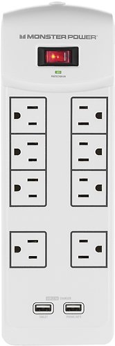  Monster - Core Power 800 USB 8-Outlet Surge Protector - White