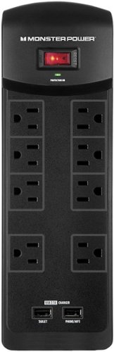  Monster - Core Power 800 USB 8-Outlet Surge Protector - Black